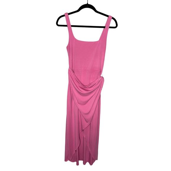 Aritzia Dresses & Skirts - Aritzia Saturn Pink Draped Square-Neck Midi Dress